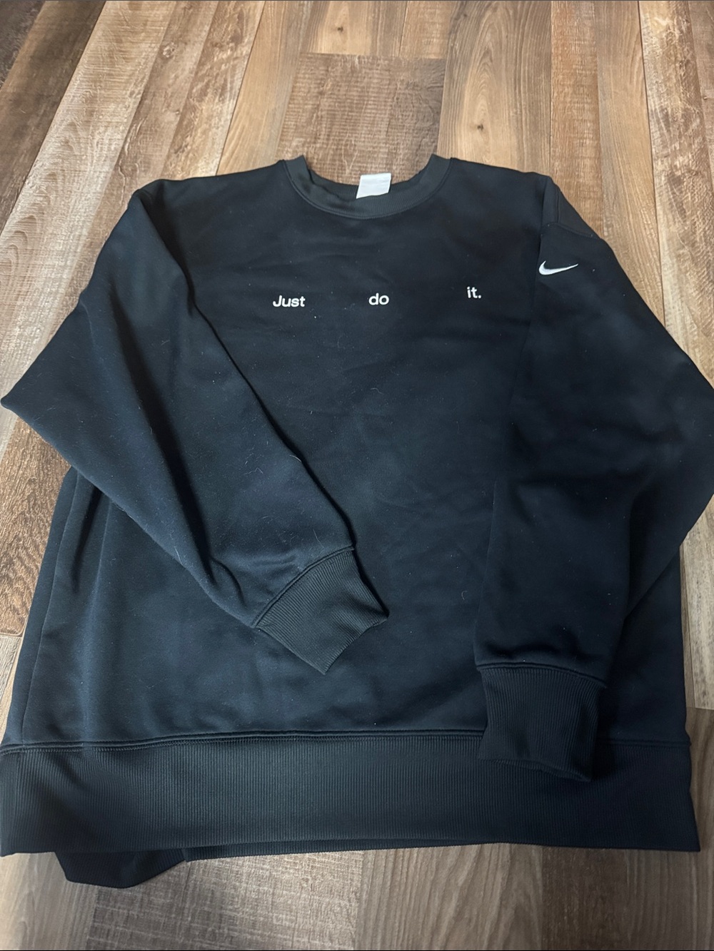 Nike Men’s Black Crewneck Sweatshirt with White 'Just do it.' Text